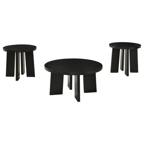 Strouse Black Coffee Table Set by Coaster at Eve Furniture
