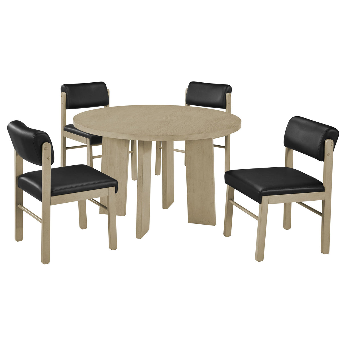 Strouse Black/Natural Oak 5-piece Dining Set by Coaster at Eve Furniture