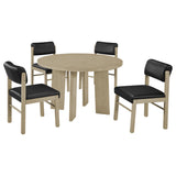 Strouse Black/Natural Oak 5-piece Dining Set by Coaster at Eve Furniture