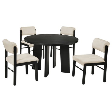 Strouse Cream/Black 5-piece Dining Set by Coaster at Eve Furniture