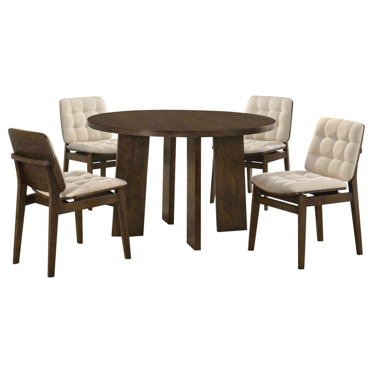 Strouse Cream/Walnut 5-piece Dining Set by Coaster at Eve Furniture