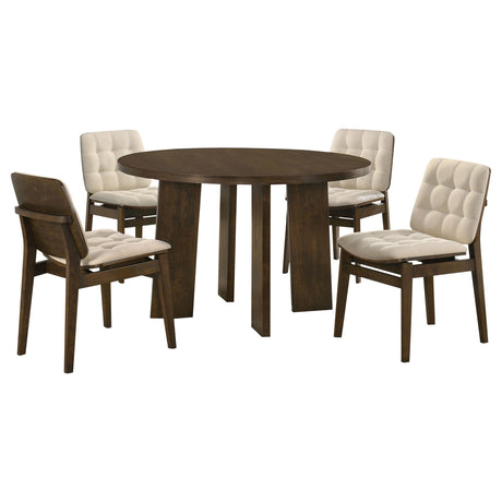 Strouse Cream/Walnut 5-piece Dining Set by Coaster at Eve Furniture