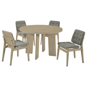 Strouse Grey/Natural Oak 5-piece Dining Set by Coaster at Eve Furniture