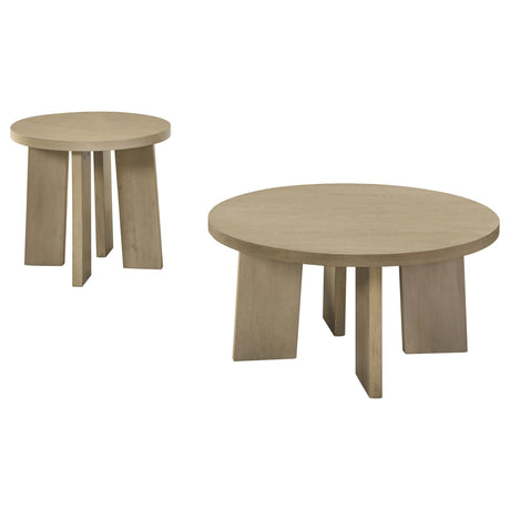 Strouse Natural Oak 2-Piece Occasional Table Set by Coaster at Eve Furniture