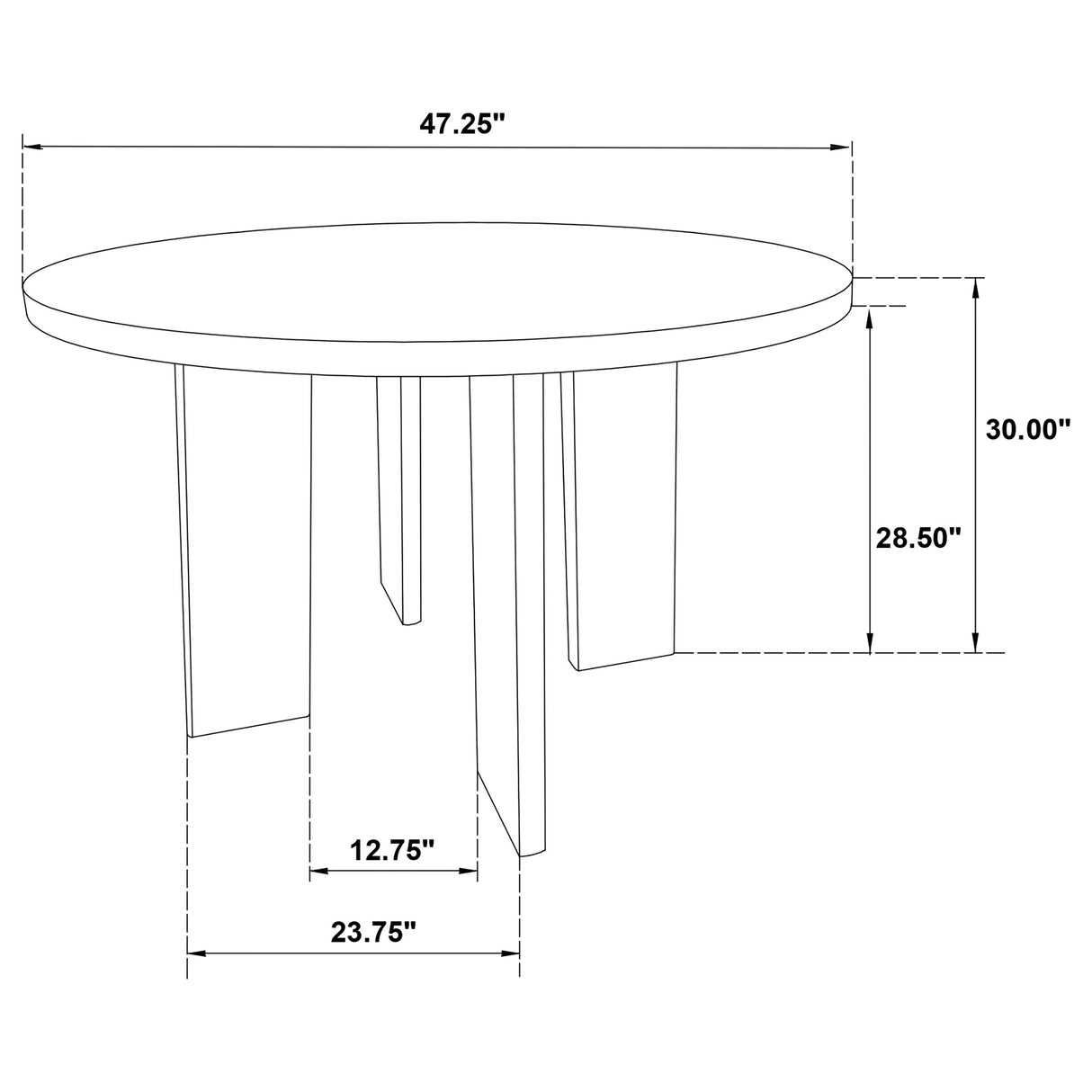 Strouse Natural Oak 47-inch Round Wood Dining Room Table by Coaster at Eve Furniture