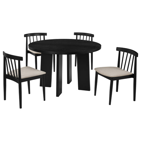 Strouse Wheat/Black 5-piece Dining Set by Coaster at Eve Furniture
