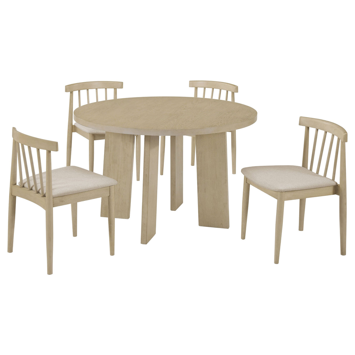 Strouse Wheat/Natural Oak 5-piece Dining Set by Coaster at Eve Furniture