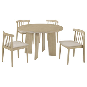 Strouse Wheat/Natural Oak 5-piece Dining Set by Coaster at Eve Furniture