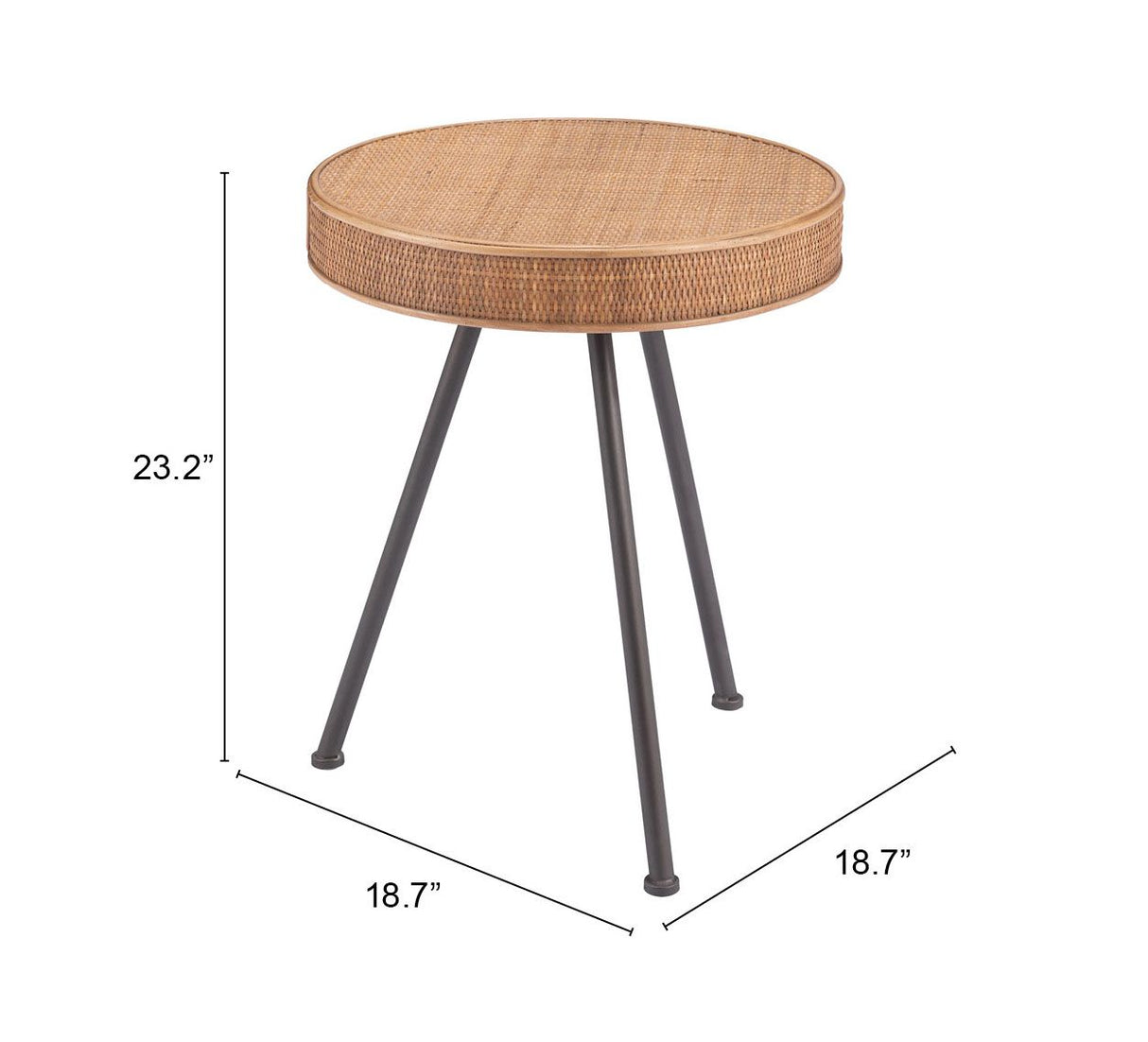 Stuart Side Table Natural by Zuomod at Eve Furniture