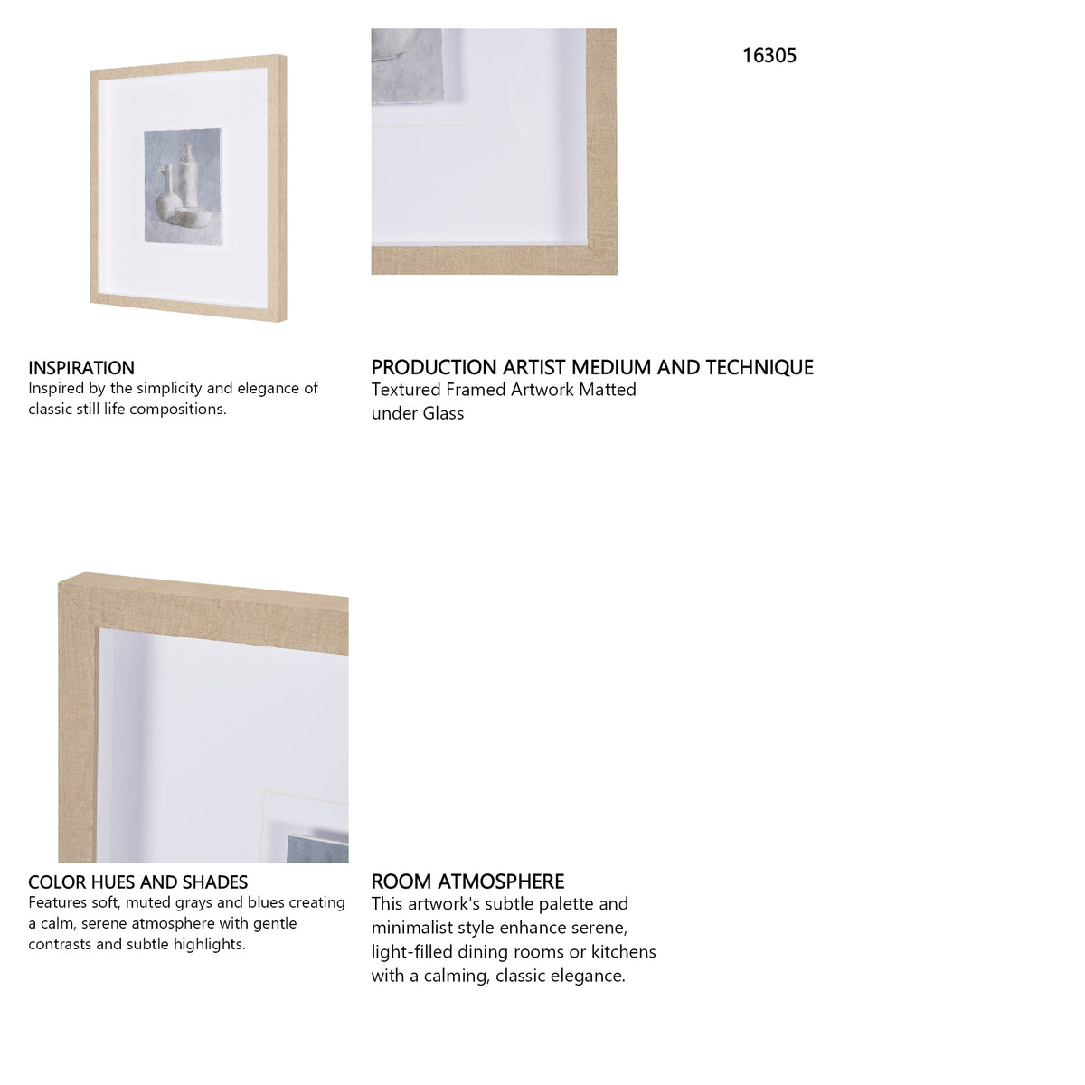 Studies in White and Ash: Study IV by Mercana Studio Textured Framed Artwork Matted under Glass by Mercana at Eve Furniture