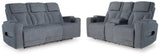 Studio Cave Steel Power Reclining Living Room Set by Ashley at Eve Furniture