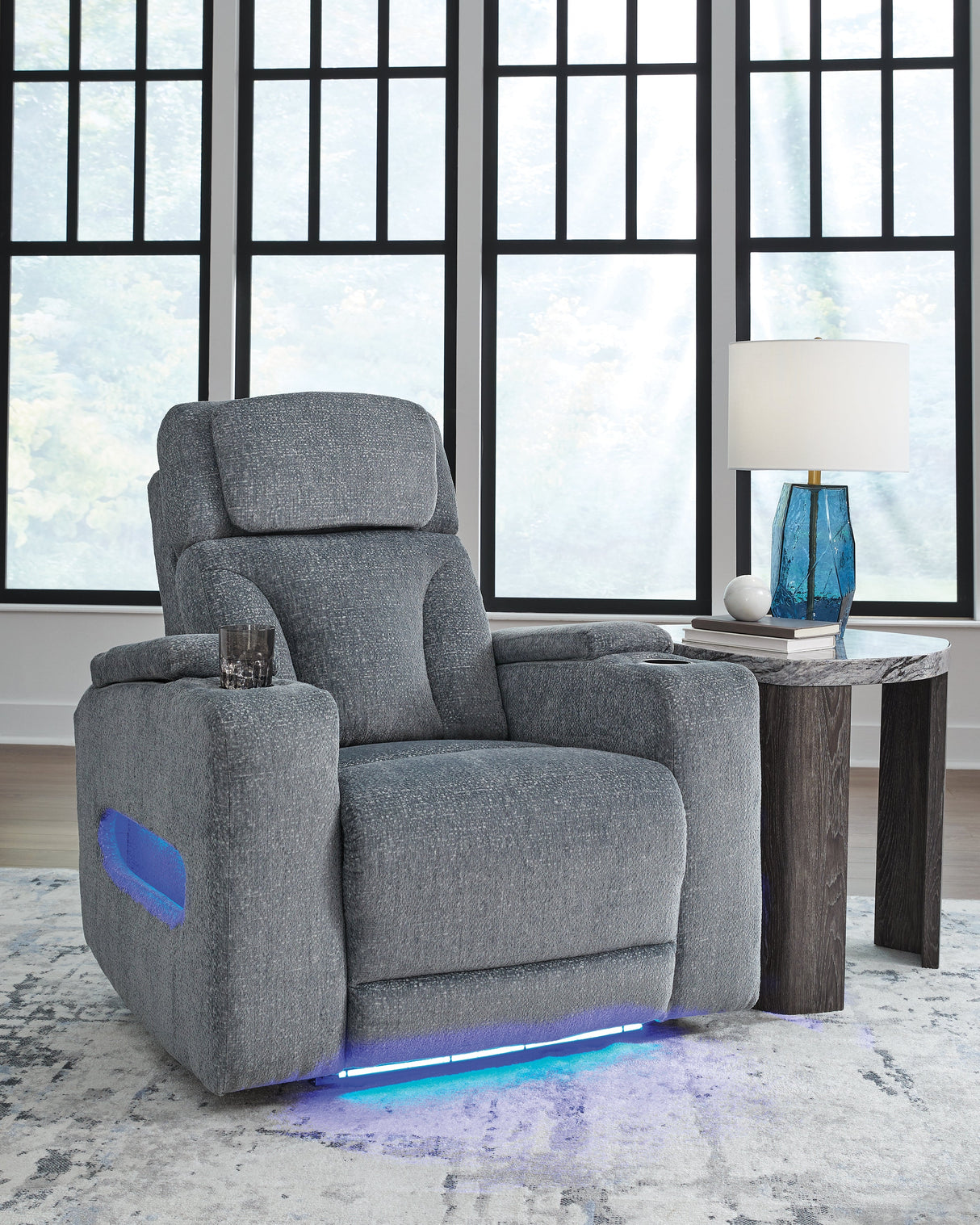Studio Cave Steel Power Reclining Loveseat and Power Recliner by Ashley at Eve Furniture