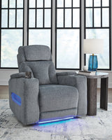 Studio Cave Steel Power Reclining Loveseat and Power Recliner by Ashley at Eve Furniture