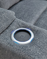 Studio Cave Steel Power Reclining Loveseat with Console by Ashley at Eve Furniture