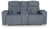 Studio Cave Steel Power Reclining Loveseat with Console by Ashley at Eve Furniture