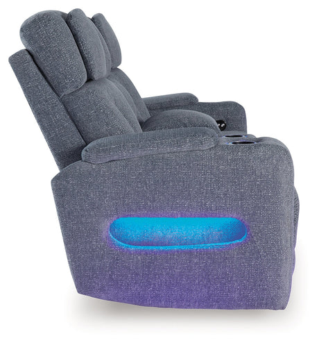 Studio Cave Steel Power Reclining Sofa and Loveseat by Ashley at Eve Furniture