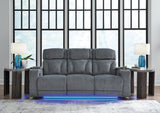 Studio Cave Steel Power Reclining Sofa and Loveseat by Ashley at Eve Furniture