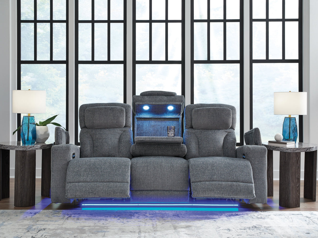 Studio Cave Steel Power Reclining Sofa by Ashley at Eve Furniture