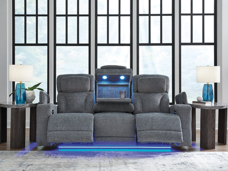 Studio Cave Steel Power Reclining Sofa by Ashley at Eve Furniture
