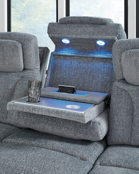 Studio Cave Steel Power Reclining Sofa by Ashley at Eve Furniture