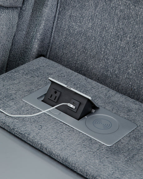 Studio Cave Steel Power Reclining Sofa by Ashley at Eve Furniture