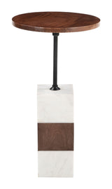 Stuk Brown & White Side Table by Zuomod at Eve Furniture