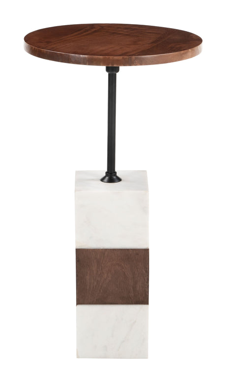 Stuk Brown & White Side Table by Zuomod at Eve Furniture