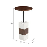 Stuk Brown & White Side Table by Zuomod at Eve Furniture