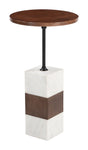 Stuk Brown & White Side Table by Zuomod at Eve Furniture