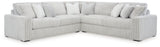 Stupendous 3-Piece Sectional with Ottoman in Alloy by Ashley at Eve Furniture