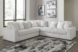 Stupendous 3-Piece Sectional with Ottoman in Alloy by Ashley at Eve Furniture
