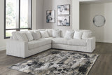 Stupendous 3-Piece Sectional with Ottoman in Alloy by Ashley at Eve Furniture