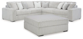 Stupendous 3-Piece Sectional with Ottoman in Alloy by Ashley at Eve Furniture
