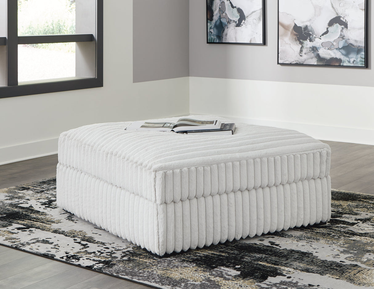 Stupendous 4-Piece Sectional with Ottoman in Alloy by Ashley at Eve Furniture
