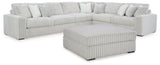 Stupendous 4-Piece Sectional with Ottoman in Alloy by Ashley at Eve Furniture