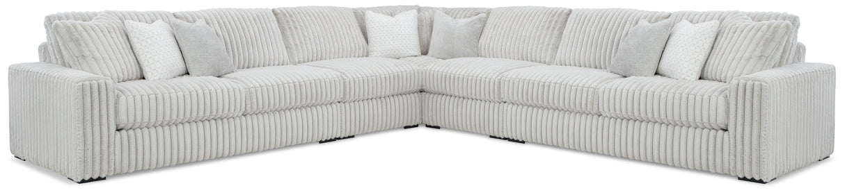 Stupendous 5-Piece Sectional with Ottoman in Alloy by Ashley at Eve Furniture