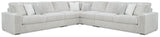 Stupendous 5-Piece Sectional with Ottoman in Alloy by Ashley at Eve Furniture