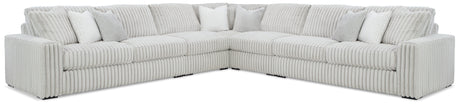 Stupendous 5-Piece Sectional with Ottoman in Alloy by Ashley at Eve Furniture