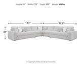 Stupendous 5-Piece Sectional with Ottoman in Alloy by Ashley at Eve Furniture
