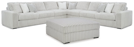 Stupendous 5-Piece Sectional with Ottoman in Alloy by Ashley at Eve Furniture