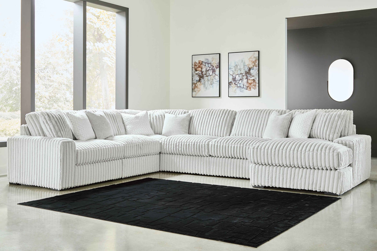 Stupendous 6-Piece Sectional with RAF Chaise by Ashley at Eve Furniture