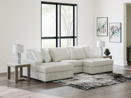 Stupendous Alloy 3-Piece Double Chaise Sectional by Ashley at Eve Furniture