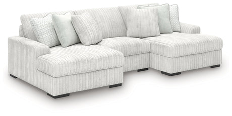 Stupendous Alloy 3-Piece Double Chaise Sectional by Ashley at Eve Furniture