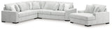 Stupendous Alloy 3-Piece Sectional and Oversized Chaise by Ashley at Eve Furniture