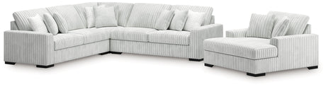 Stupendous Alloy 3-Piece Sectional and Oversized Chaise by Ashley at Eve Furniture