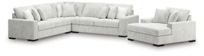 Stupendous Alloy 3-Piece Sectional and Oversized Chaise by Ashley at Eve Furniture