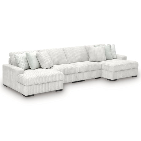 Stupendous Alloy 4-Piece Double Chaise Sectional by Ashley at Eve Furniture