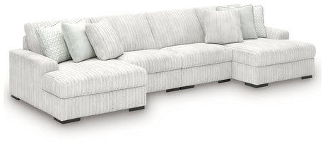 Stupendous Alloy 4-Piece Double Chaise Sectional by Ashley at Eve Furniture