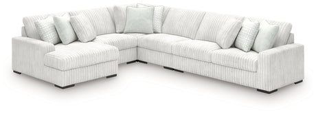 Stupendous Alloy 5-Piece Left Arm Facing Chaise Sectional by Ashley at Eve Furniture