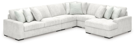 Stupendous Alloy 5-Piece Right Arm Facing Chaise Sectional by Ashley at Eve Furniture